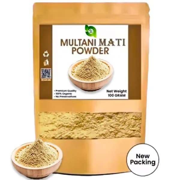 Premium Multani Mitta Powder 100g - Organic Skin Care Mask for Acne & Sensitive Skin