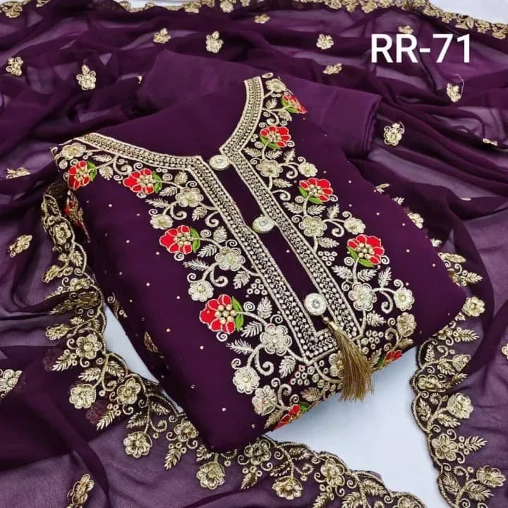 Garara Salwar Kameez Linen Naira Cut Three Piece For Women