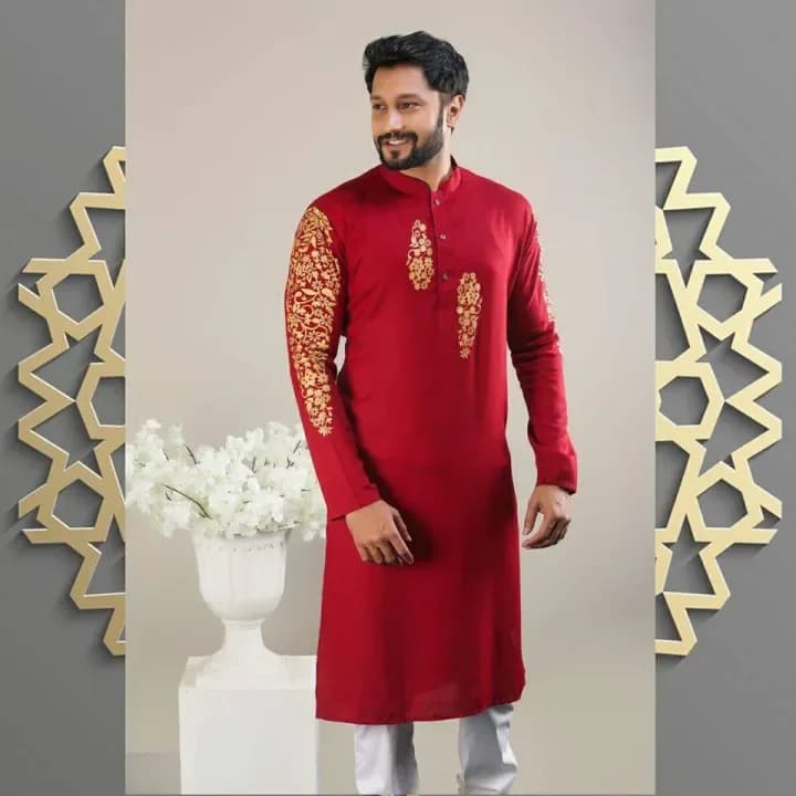 Men’s Exclusive Handcrafted Embroidery Panjabi – Luxury Edition