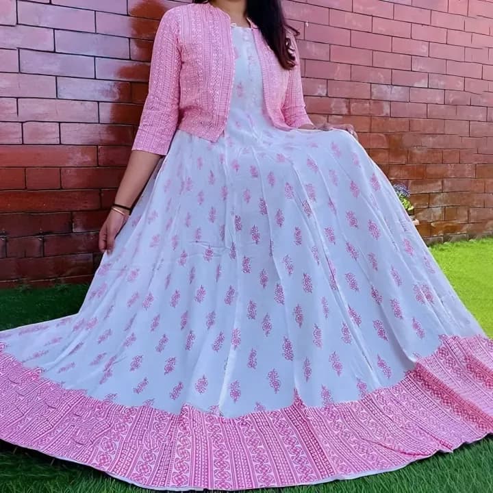 Exclusive Designed Gown 1Piece Long Kurti Different Koti Gown Long Kurti For Stylish Women / Girls Dress